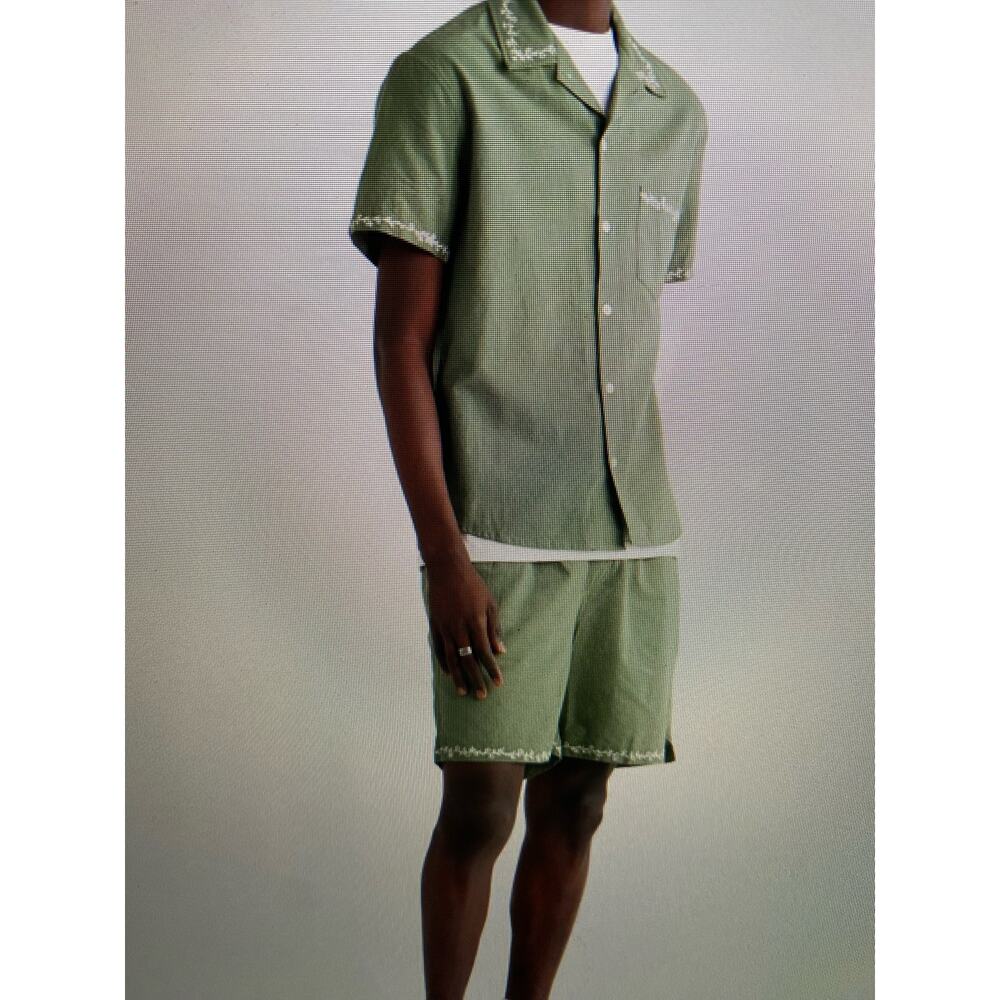 NWT Corridor New York mens straight leg embroidered drawstring shorts